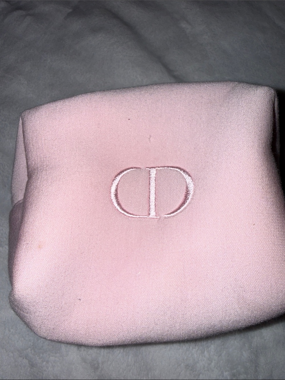 Dior Pink Embroidered CD Cosmetic Pouch